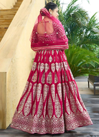 Lehenga Mart Designer Wedding Lehenga Choli For Women - Cherry Red | Grocsy