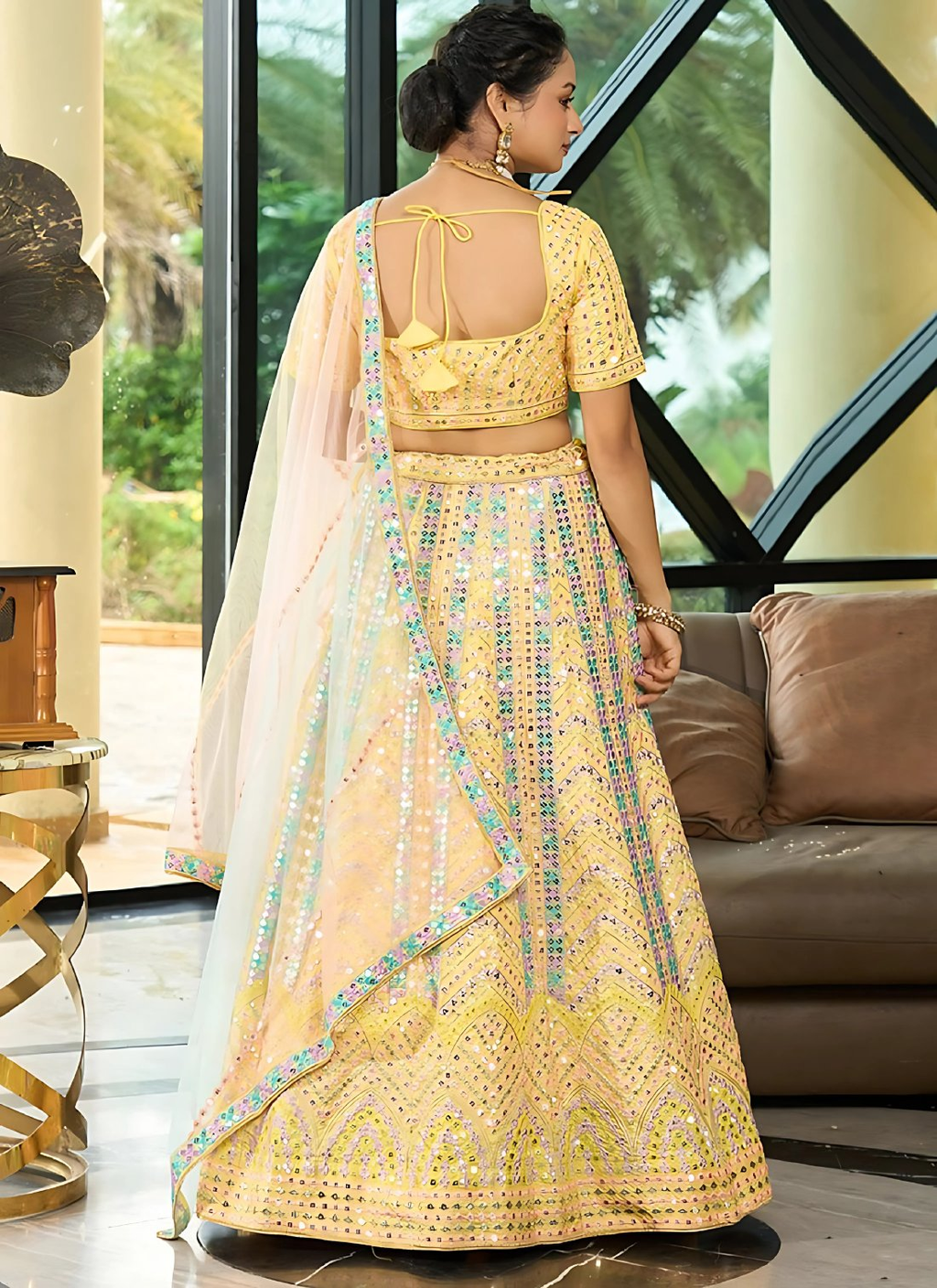 Lehenga Mart Designer Wedding Lehenga Choli For Women - Yellow | Grocsy