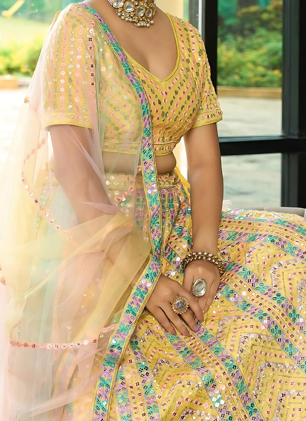 Lehenga Mart Designer Wedding Lehenga Choli For Women - Yellow | Grocsy