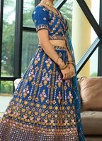 Lehenga Mart Designer Wedding Lehenga Choli For Women - Blue | Grocsy
