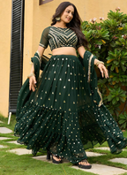 Lehenga Mart Designer Wedding Lehenga Choli For Women - Green | Grocsy