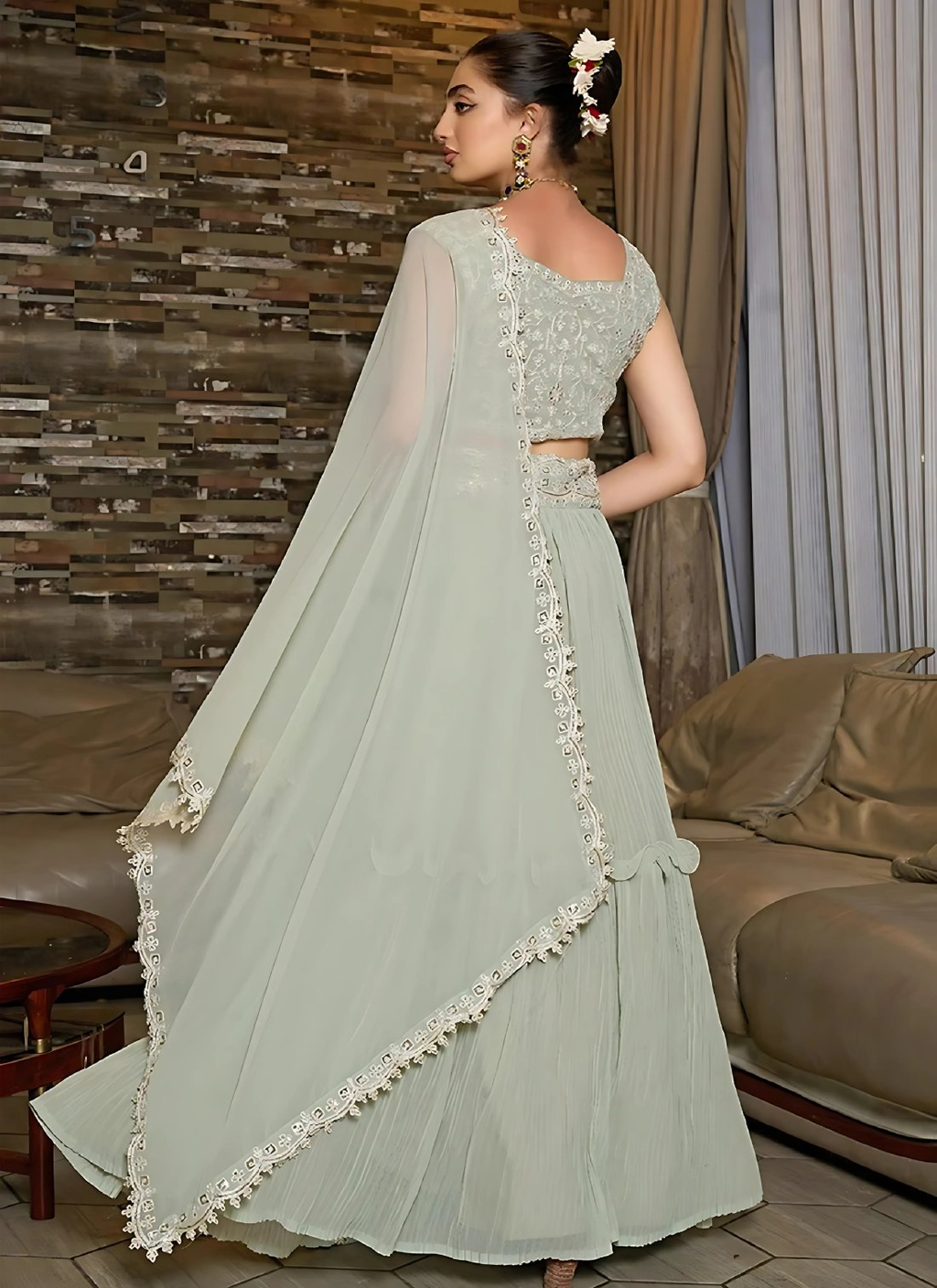 Lehenga Mart Designer Wedding Lehenga Choli For Women - Grey | Grocsy