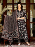 Miravan Women's Embroidered Multi Colour Anarkali Kurta With Palazzo And Dupatta | Grocsy