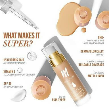 MyGlamm Super Serum Foundation - 202W Sunny | Grocsy