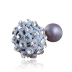 Trendoo Jewelry Gold-Polished Stylish Fancy Grey Studs