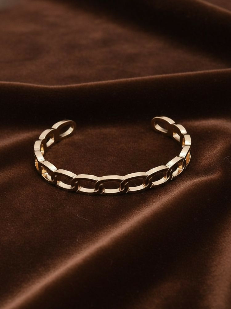 NVR Men's Rose Gold Plated Cuff Bracelet | Grocsy