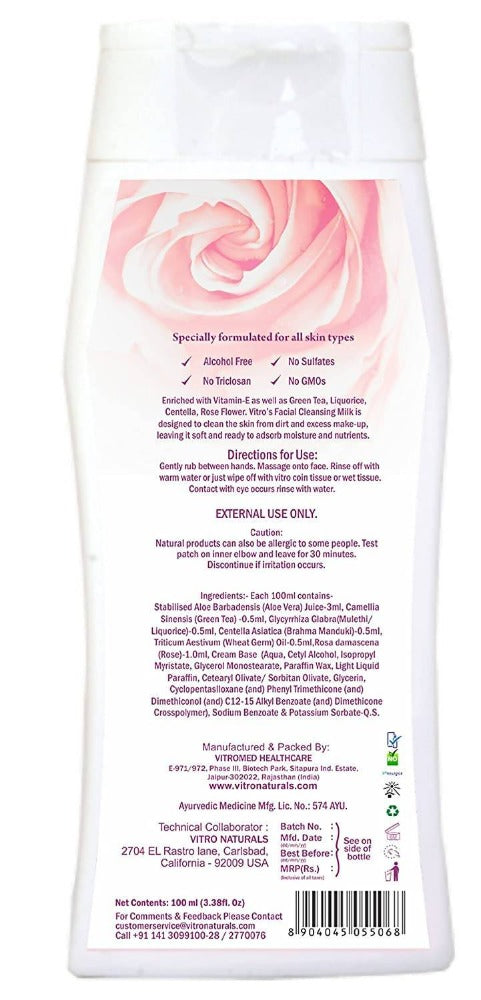 Vitro Naturals Refreshing Cleansing Milk | Grocsy