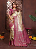 Aastha Fashion Mustard Tissue Silk Weaving Saree | Grocsy