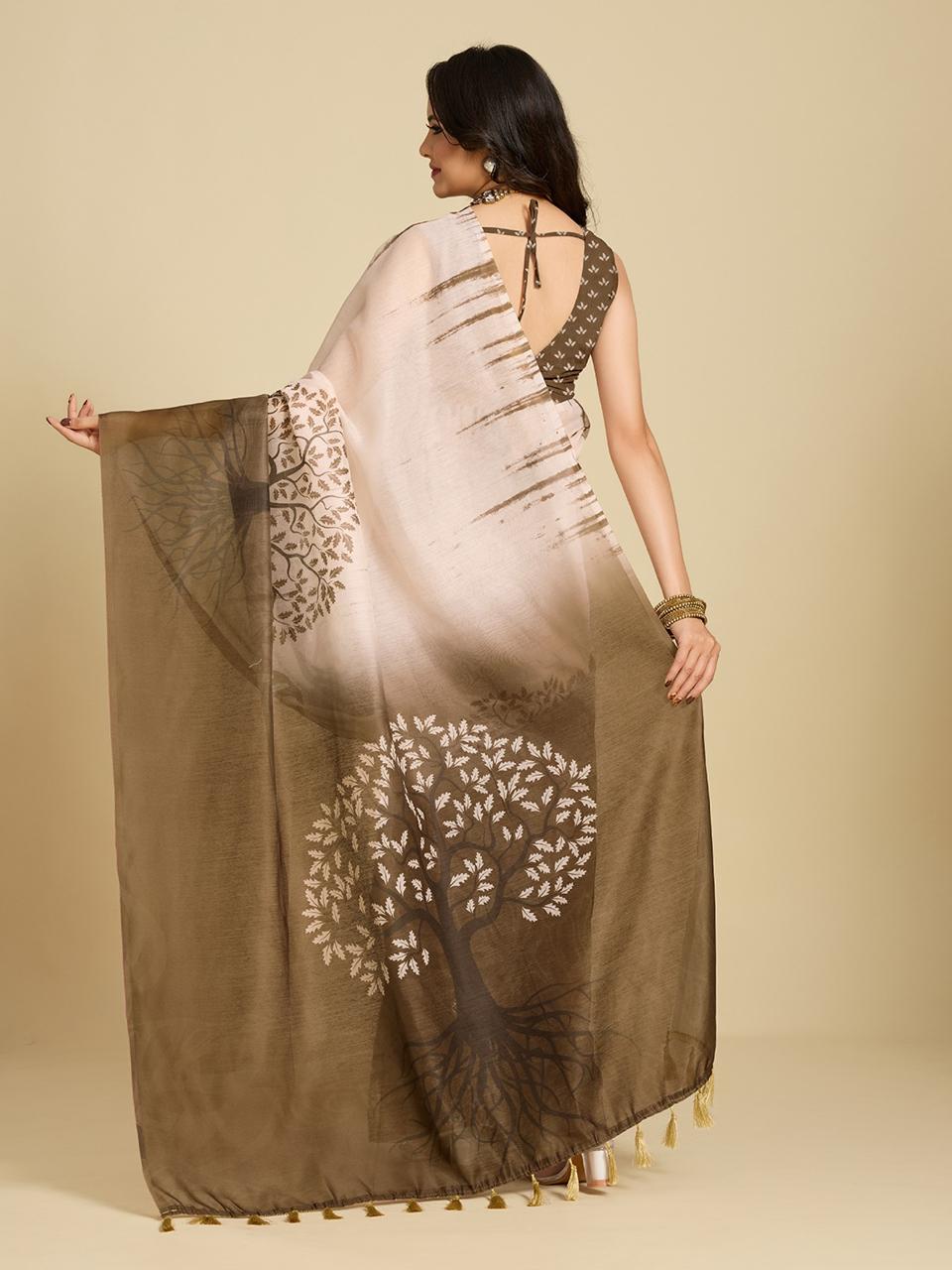 Aastha Fashion Multi Chanderi Cotton Silk Printed Saree | Grocsy