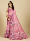 Aastha Fashion Pink Chanderi Cotton Silk Printed Saree | Grocsy