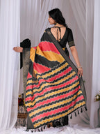 Aastha Fashion Multi Soft Lichi Silk Printed Saree | Grocsy