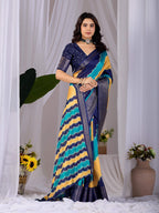 Aastha Fashion Multi Soft Lichi Silk Printed Saree | Grocsy