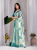 Aastha Fashion Multi Soft Lichi Silk Printed Saree | Grocsy