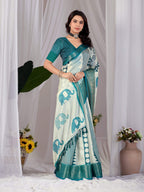 Aastha Fashion Multi Soft Lichi Silk Printed Saree | Grocsy