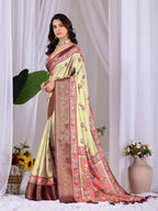 Aastha Fashion Pista Soft Lichi Silk Printed Saree | Grocsy