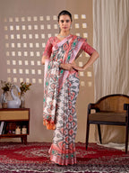 Aastha Fashion Multi Soft Linen Cotton Printed Saree | Grocsy