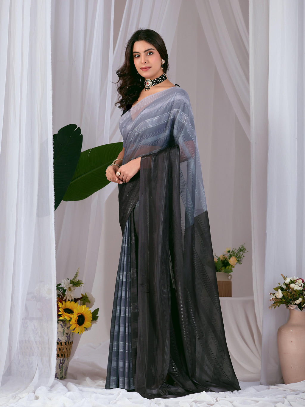 Aastha Fashion Multi Monsoon Printed Saree | Grocsy