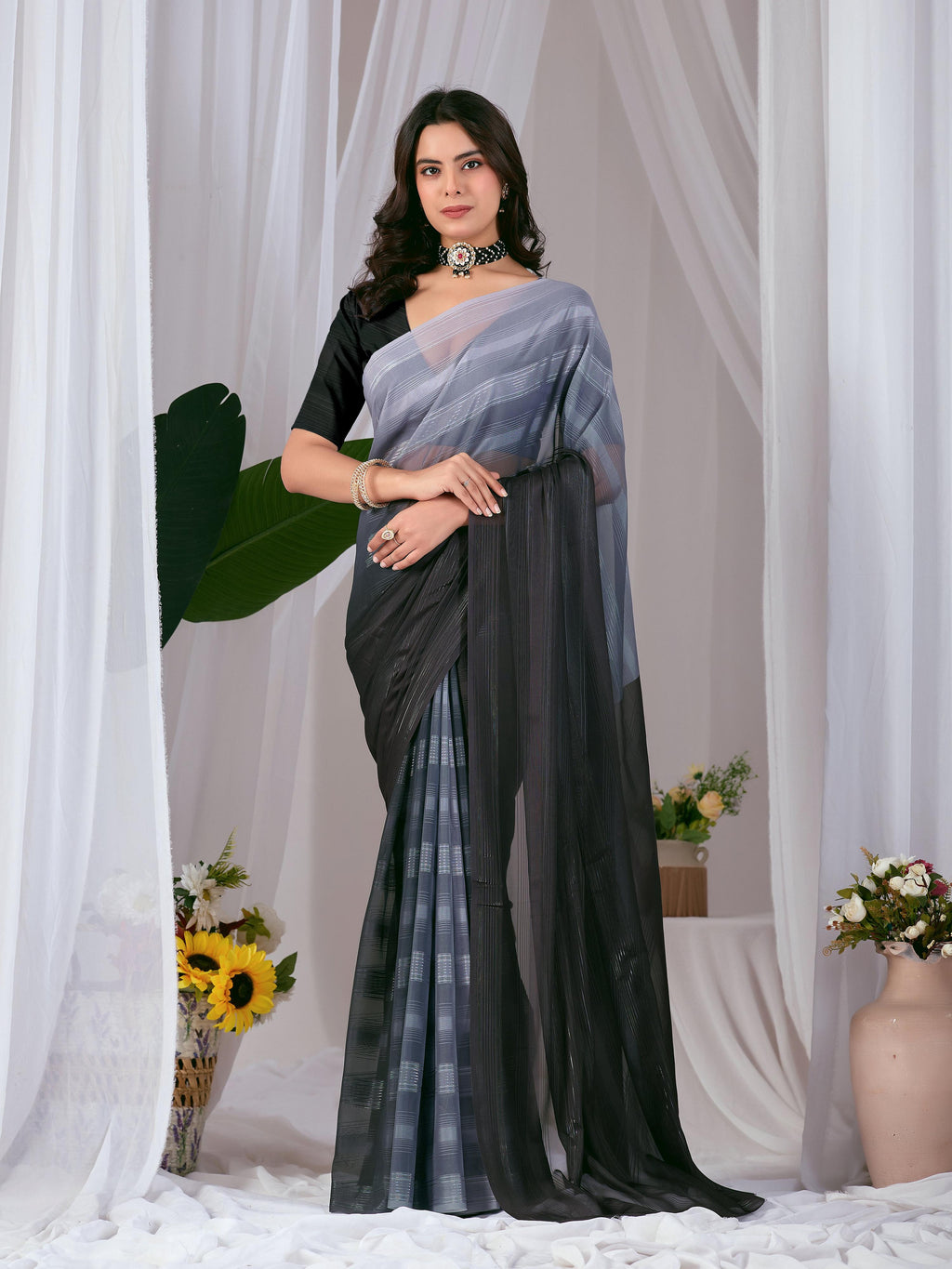 Aastha Fashion Multi Monsoon Printed Saree | Grocsy