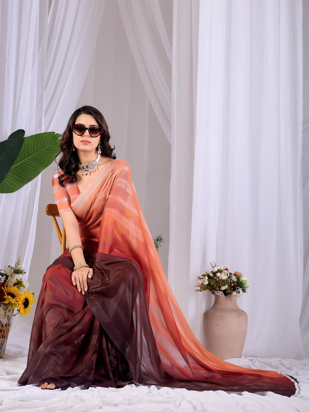 Aastha Fashion Multi Monsoon Printed Saree | Grocsy