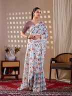 Aastha Fashion Multi Monsoon Printed Saree | Grocsy