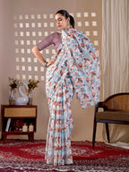 Aastha Fashion Multi Monsoon Printed Saree | Grocsy