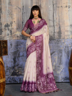 Aastha Fashion Purple Munga Cotton Printed Saree | Grocsy