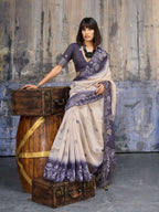 Aastha Fashion Lavender Munga Cotton Printed Saree | Grocsy