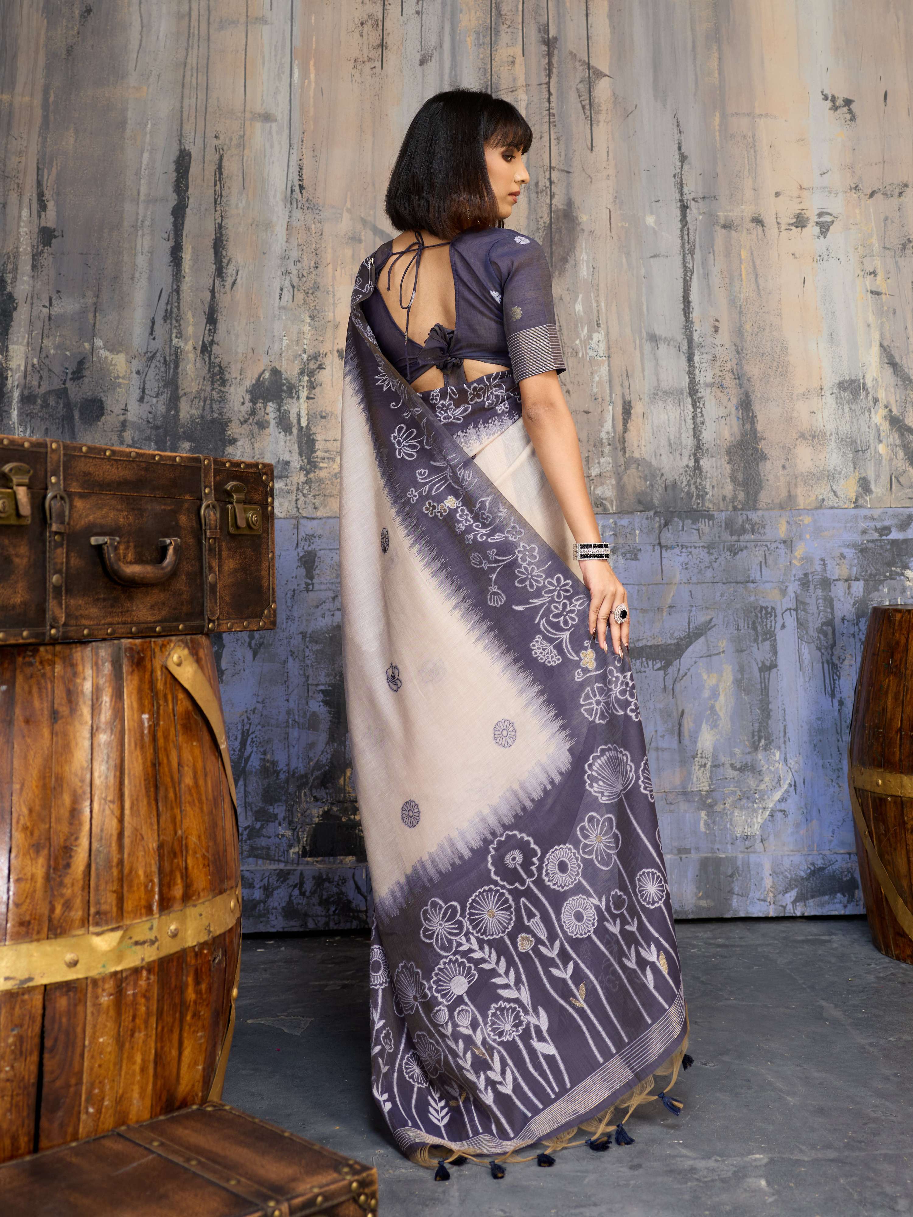 Aastha Fashion Lavender Munga Cotton Printed Saree | Grocsy