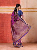 Aastha Fashion Magenta Pure Silk Handloom Weaving Saree | Grocsy