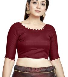 Aastha Fashion Maroon Art Silk Boat Neck Blouse | Grocsy