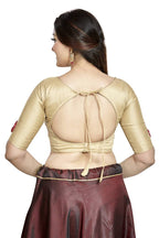 Aastha Fashion Chiku Art Silk Boat Neck Blouse | Grocsy