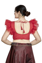Aastha Fashion Red Art Silk V Neck Blouse | Grocsy