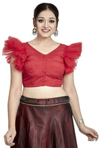 Aastha Fashion Red Art Silk V Neck Blouse | Grocsy