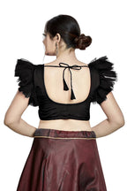 Aastha Fashion Black Art Silk V Neck Blouse | Grocsy