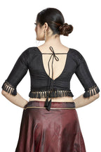 Aastha Fashion Black Art Silk V Neck Blouse | Grocsy
