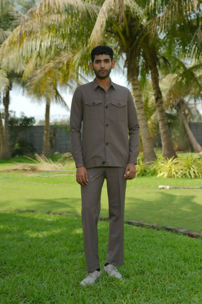 Azure Brown Shacket by Hilo Design | Grocsy