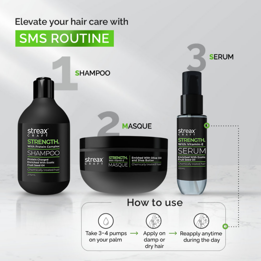 Streax Craft Strength Hair Serum For Chemically Treated Hair Strength With Vitamin-E | Grocsy