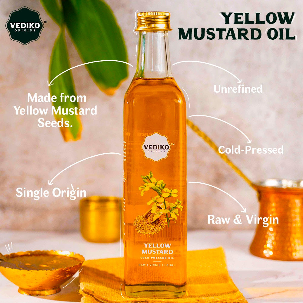 Vediko Origins Yellow Mustard Oil | Grocsy