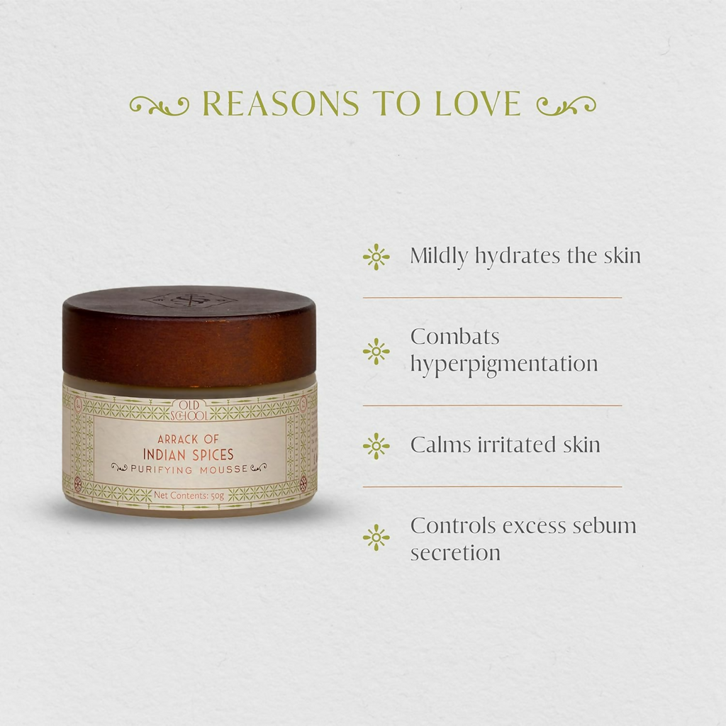 Old School Rituals Arrack of Indian Spices Purifying Mousse Natural Face Moisturizer | Grocsy