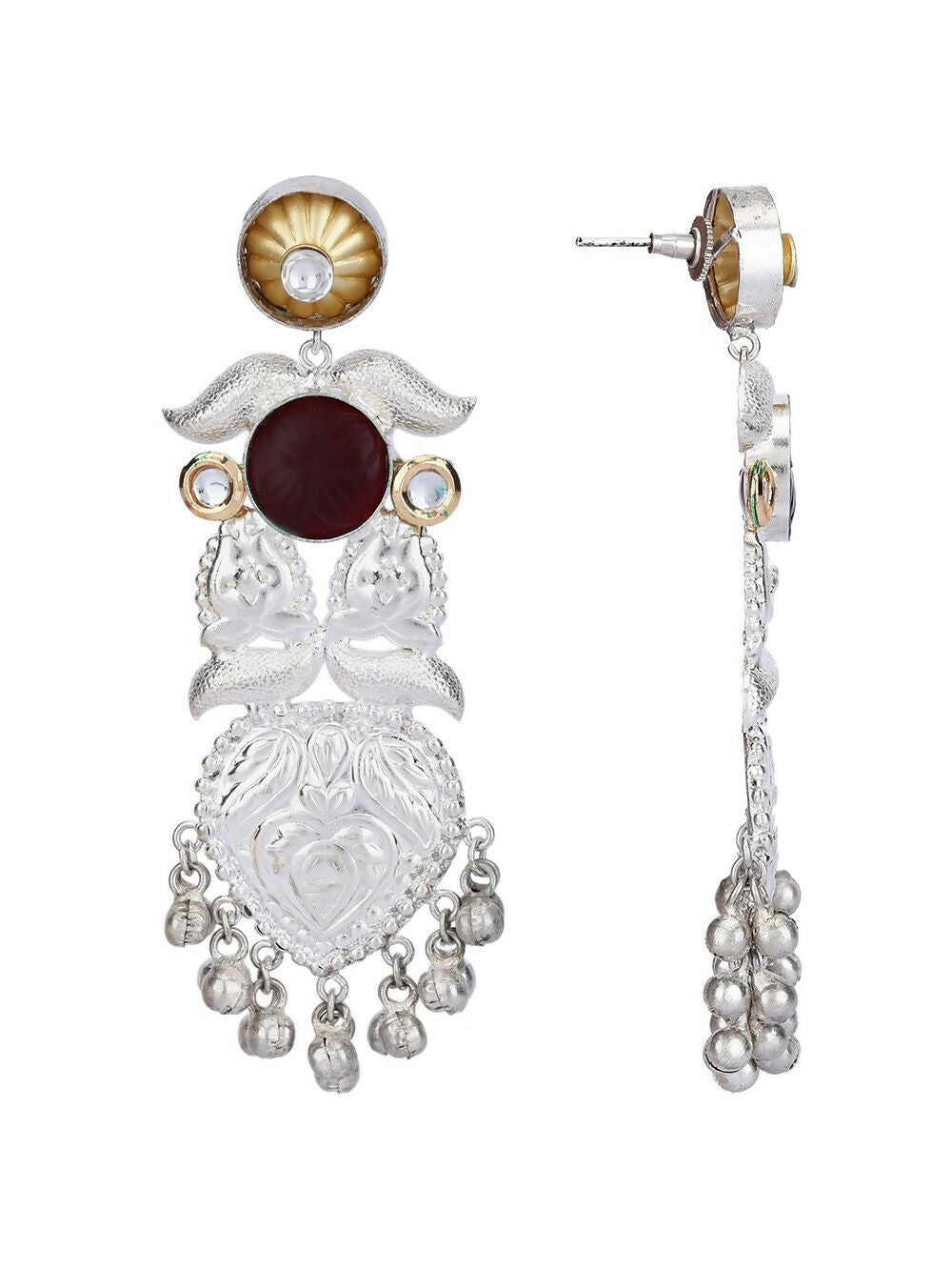 Joban Fashion Women Long Pattern Silver Tone Earrings | Grocsy