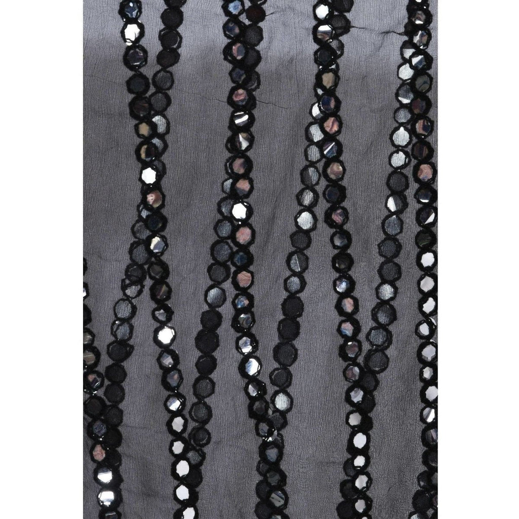 A R Silk Women's Mirror Work Orgenza Cotton Black Dupattas and Chunnis | Grocsy