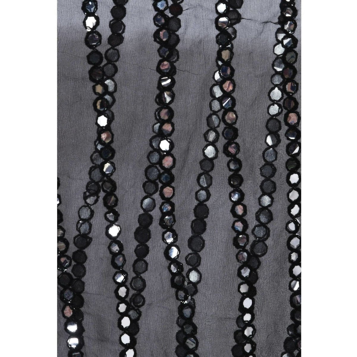 A R Silk Women's Mirror Work Orgenza Cotton Black Dupattas and Chunnis | Grocsy