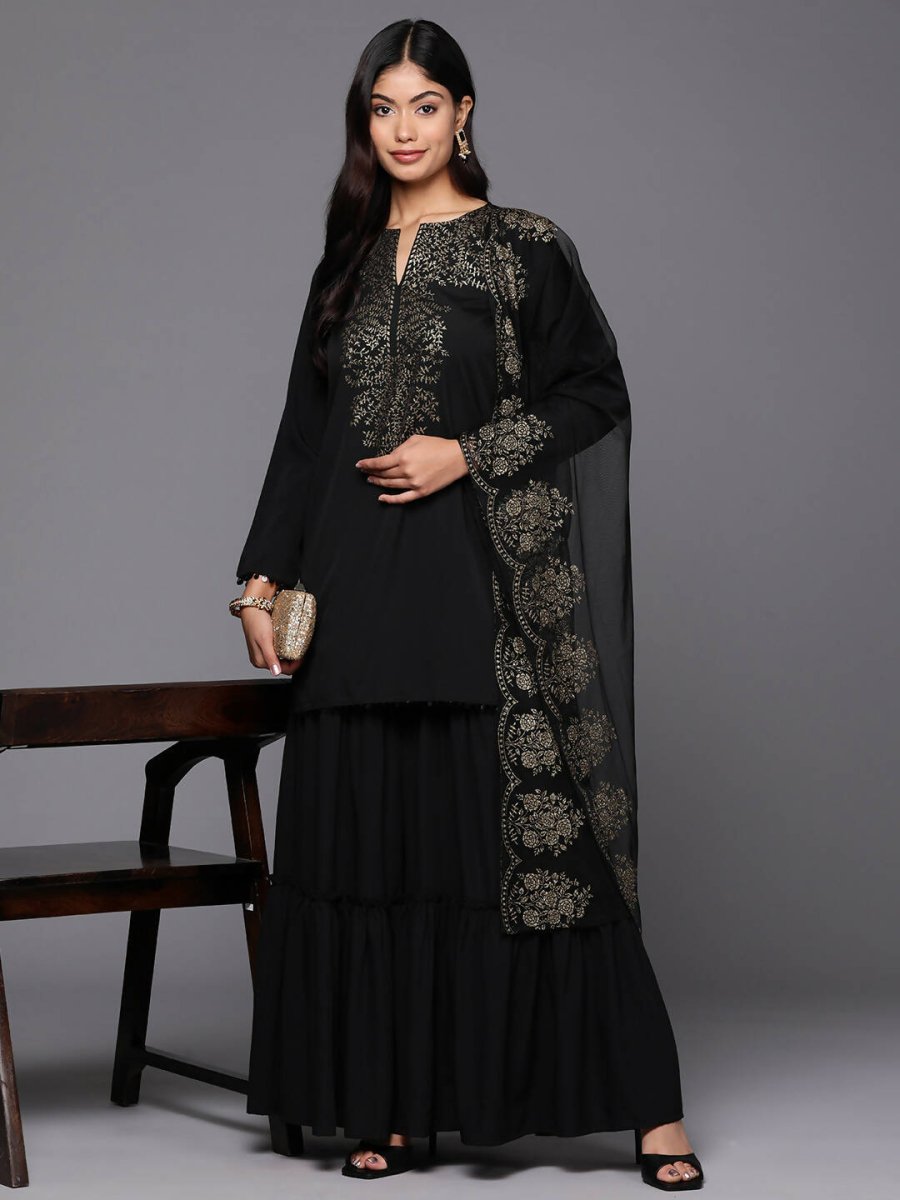 Ahalyaa Women's Traditional wear Kurta Set - Black | Grocsy
