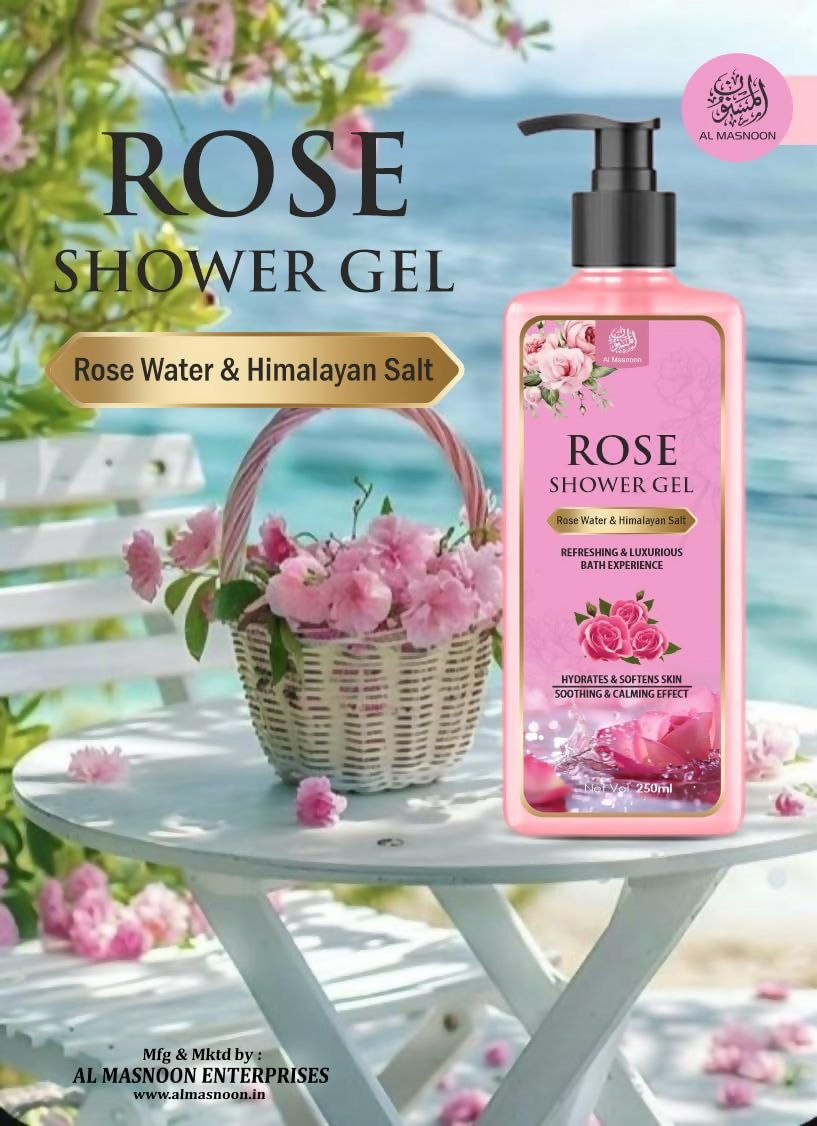 Al Masnoon Rose Shower Gel with Himalayan Pink Salt – Luxurious | Grocsy