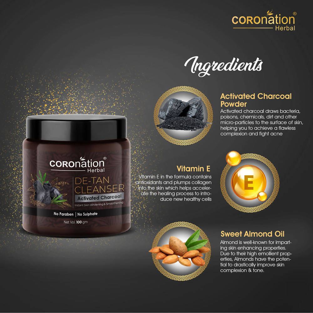 Coronation Herbal Activated Charcoal De-Tan Cleanser | Grocsy