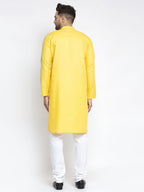 Jompers Men's Lemon Cotton Solid Kurta Payjama Sets | Grocsy