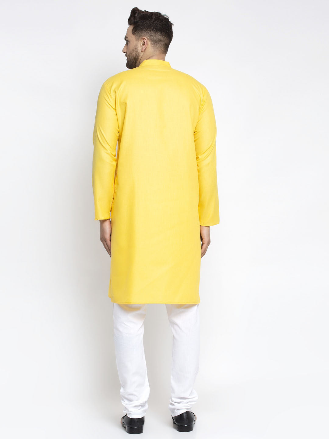 Jompers Men's Lemon Cotton Solid Kurta Payjama Sets | Grocsy