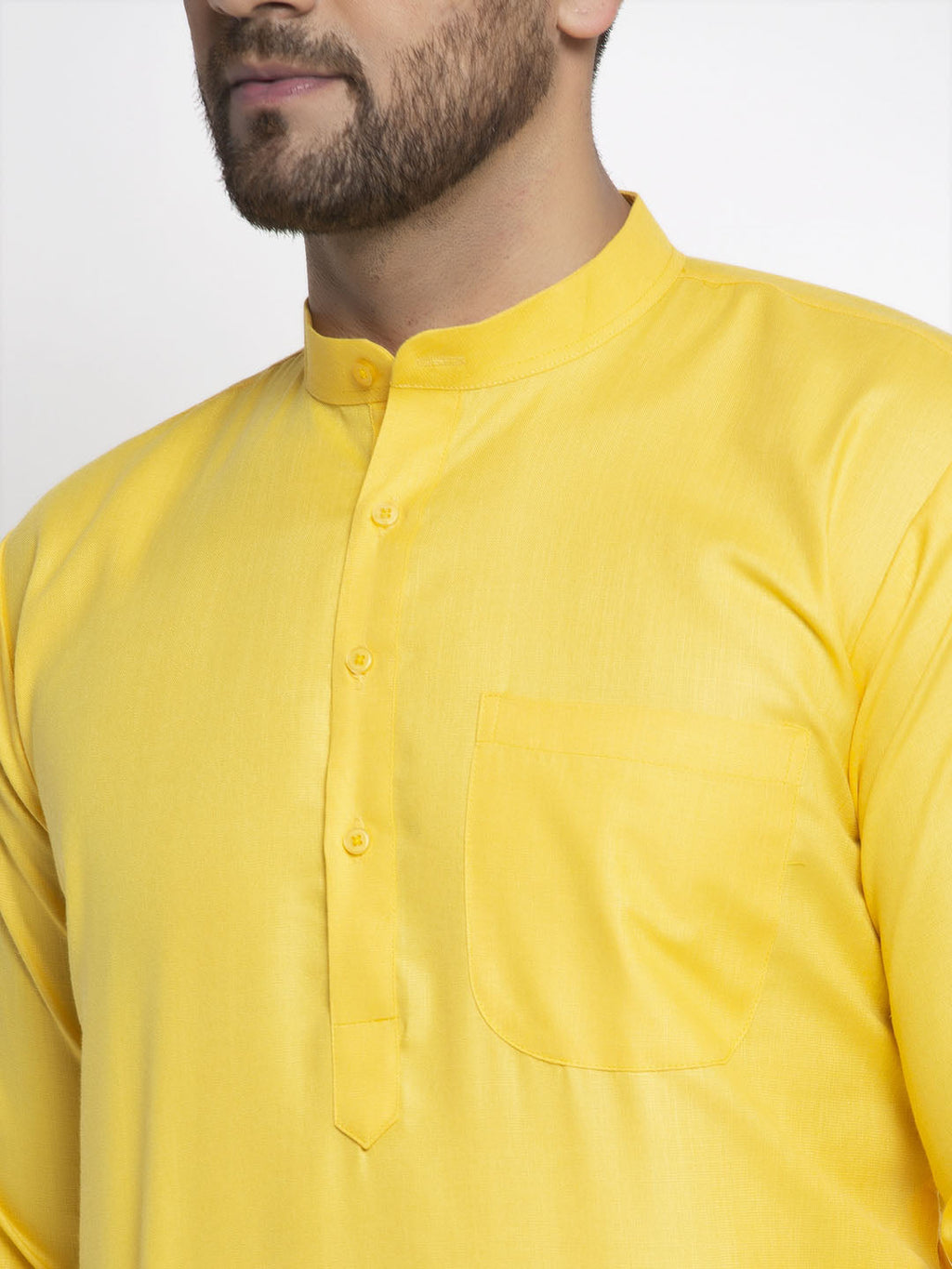 Jompers Men's Lemon Cotton Solid Kurta Payjama Sets | Grocsy