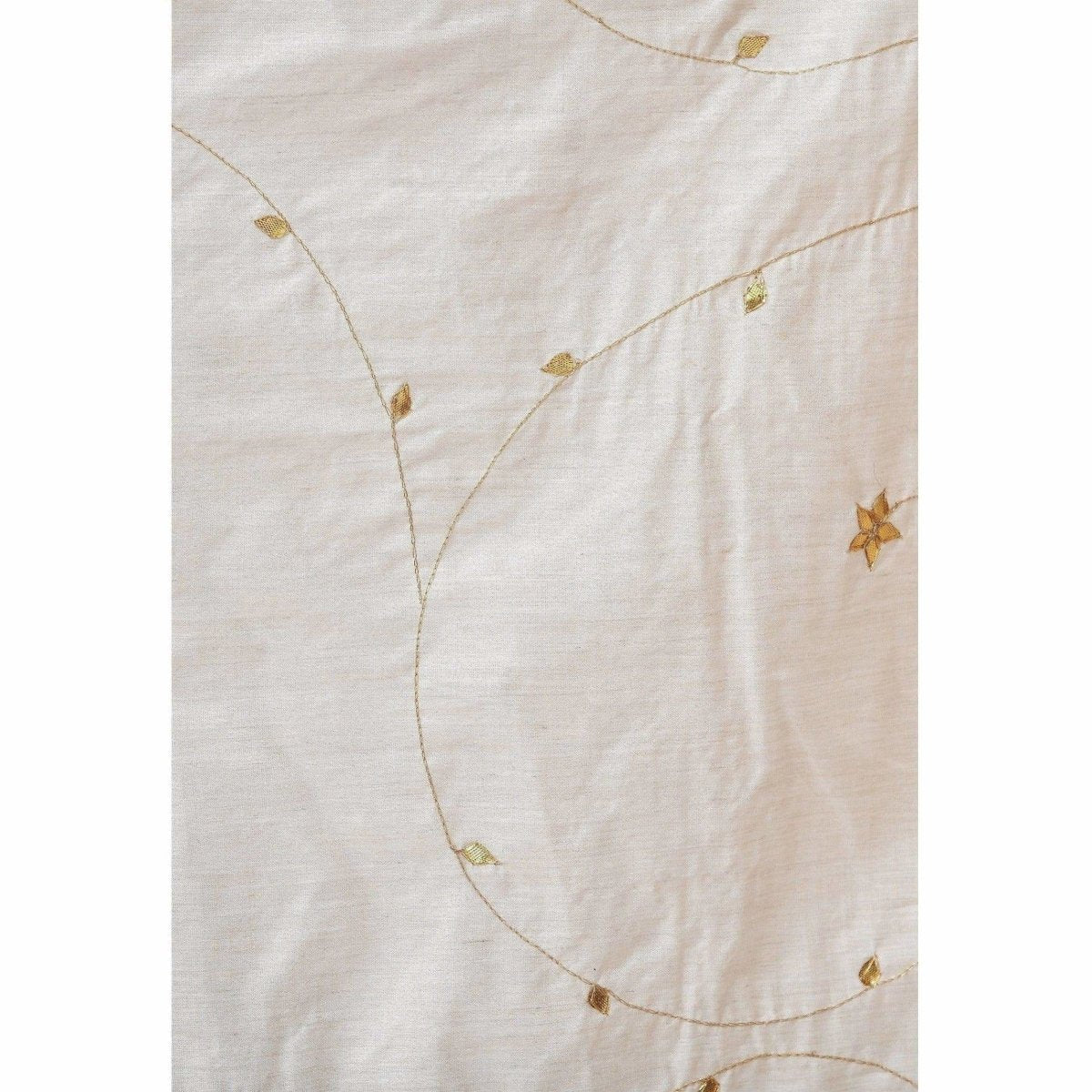 A R Silk Women's Zari Embroidery Pure Tussar Silk Light Golden Dupatta | Grocsy