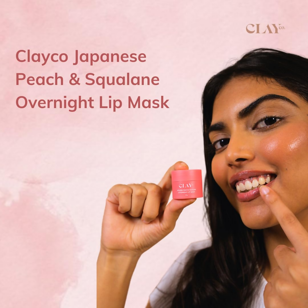 Clayco Japanese Peach & Squalane (Plant) Overnight Lip Mask | Grocsy
